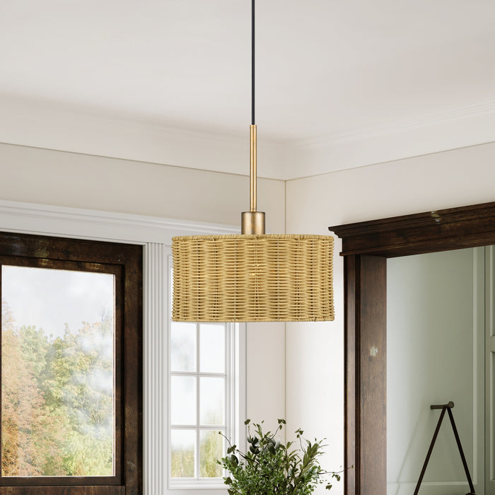 Livex Lighting - 60042-48 - One Light Pendant - Weavington - Antique Gold Leaf