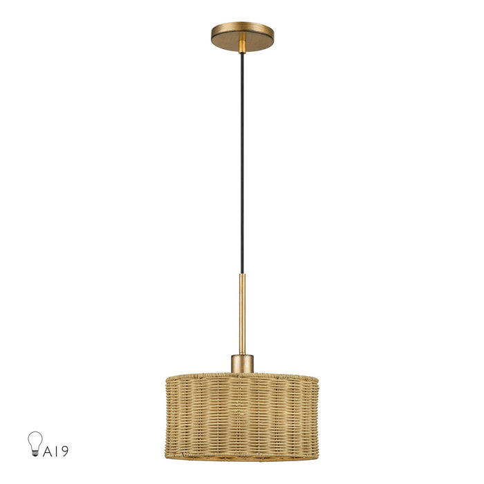 Livex Lighting - 60042-48 - One Light Pendant - Weavington - Antique Gold Leaf