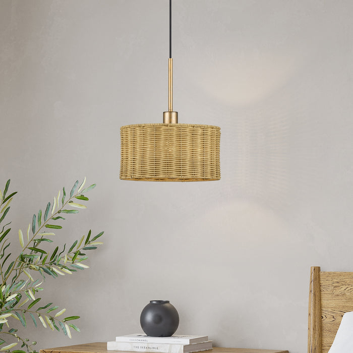 Livex Lighting - 60042-48 - One Light Pendant - Weavington - Antique Gold Leaf