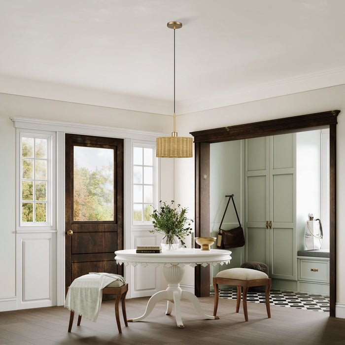 Livex Lighting - 60042-48 - One Light Pendant - Weavington - Antique Gold Leaf