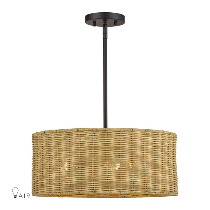 Livex Lighting - 60043-07 - Three Light Chandelier - Weavington - Bronze
