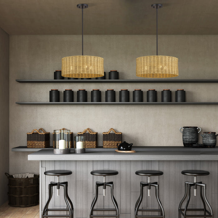 Livex Lighting - 60043-07 - Three Light Chandelier - Weavington - Bronze