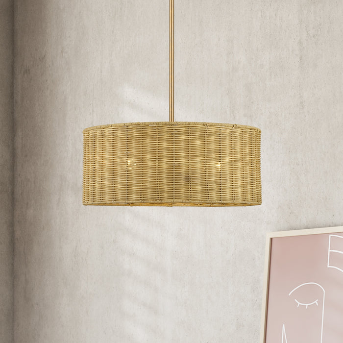 Livex Lighting - 60043-48 - Three Light Chandelier - Weavington - Antique Gold Leaf