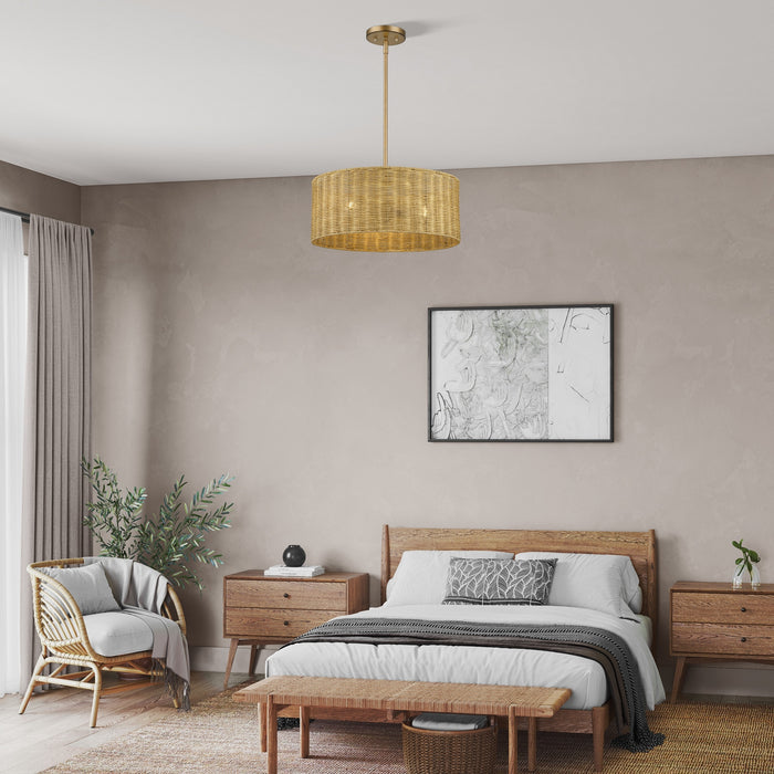 Livex Lighting - 60043-48 - Three Light Chandelier - Weavington - Antique Gold Leaf