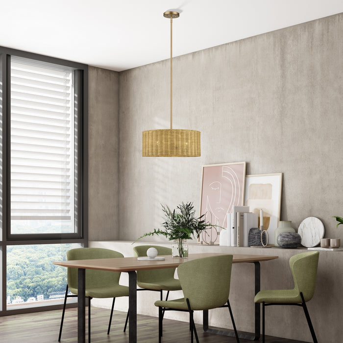 Livex Lighting - 60043-48 - Three Light Chandelier - Weavington - Antique Gold Leaf