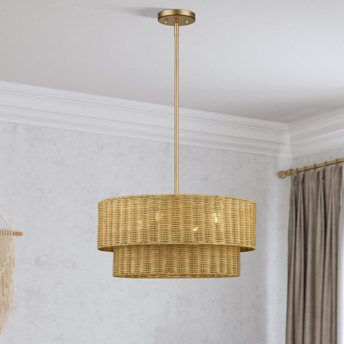 Livex Lighting - 60044-48 - Four Light Chandelier - Weavington - Antique Gold Leaf
