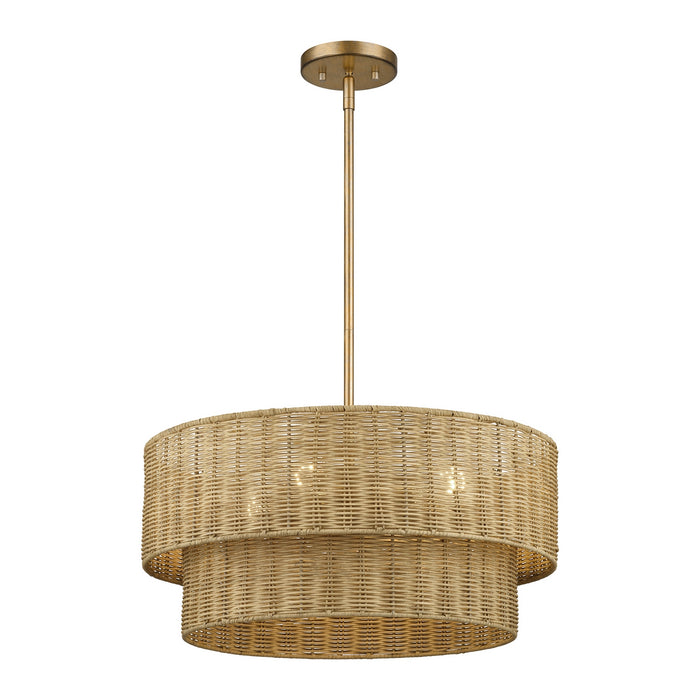 Livex Lighting - 60044-48 - Four Light Chandelier - Weavington - Antique Gold Leaf
