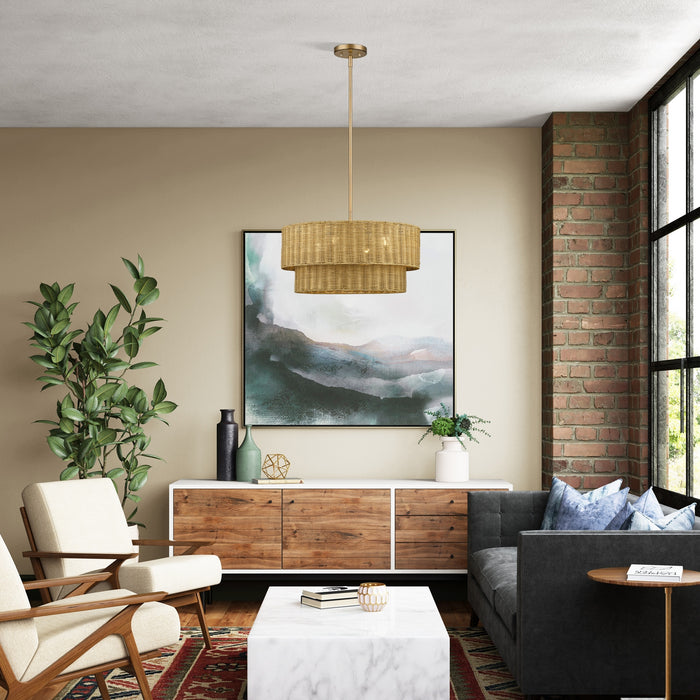 Livex Lighting - 60044-48 - Four Light Chandelier - Weavington - Antique Gold Leaf