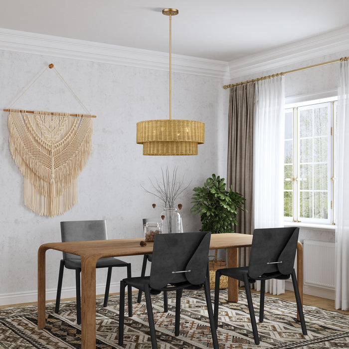 Livex Lighting - 60044-48 - Four Light Chandelier - Weavington - Antique Gold Leaf
