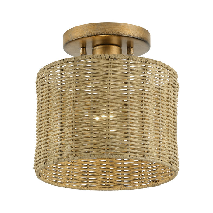 Livex Lighting - 60045-48 - One Light Semi-Flush Mount - Weavington - Antique Gold Leaf