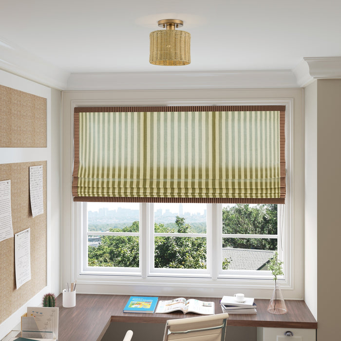 Livex Lighting - 60045-48 - One Light Semi-Flush Mount - Weavington - Antique Gold Leaf