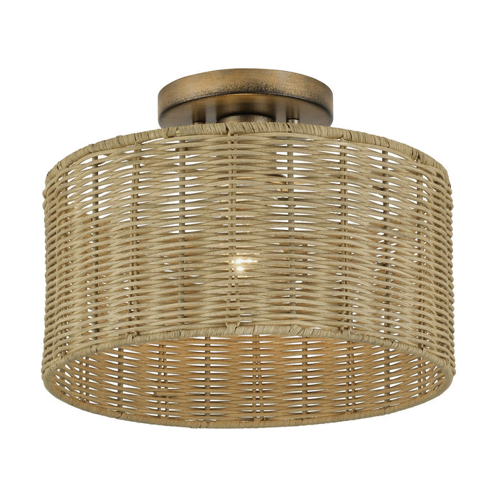 Livex Lighting - 60046-48 - One Light Semi-Flush Mount - Weavington - Antique Gold Leaf