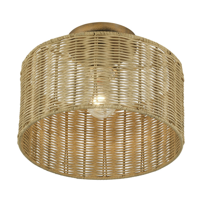 Livex Lighting - 60046-48 - One Light Semi-Flush Mount - Weavington - Antique Gold Leaf