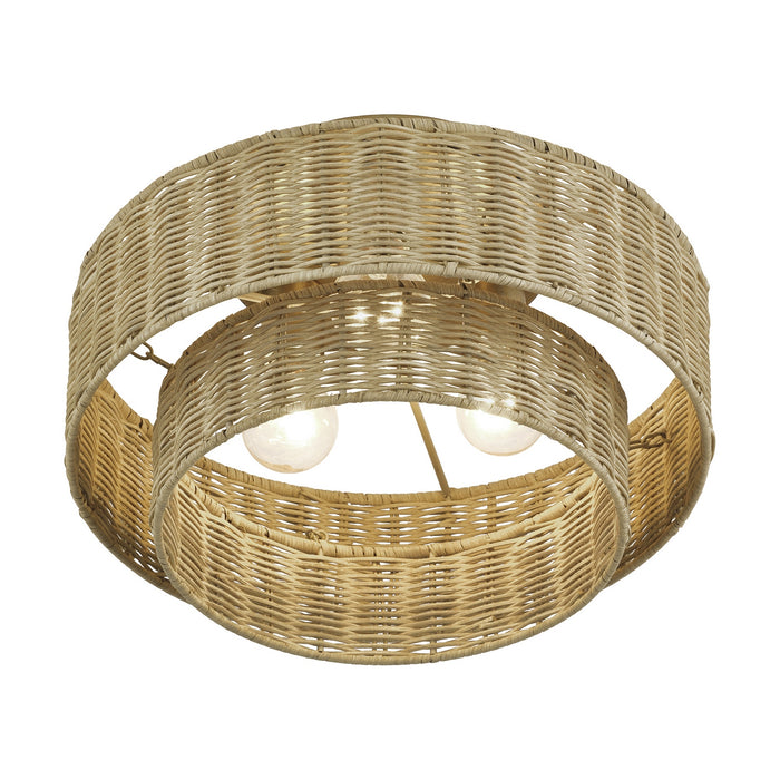 Livex Lighting - 60047-48 - Three Light Semi-Flush Mount - Weavington - Antique Gold Leaf