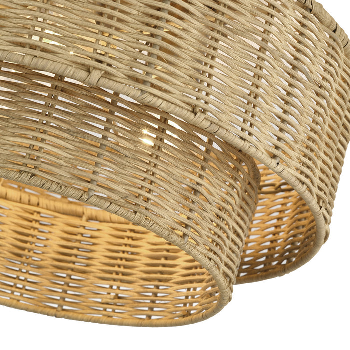 Livex Lighting - 60047-48 - Three Light Semi-Flush Mount - Weavington - Antique Gold Leaf