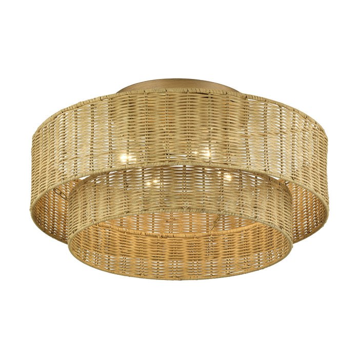 Livex Lighting - 60049-48 - Four Light Semi-Flush Mount - Weavington - Antique Gold Leaf