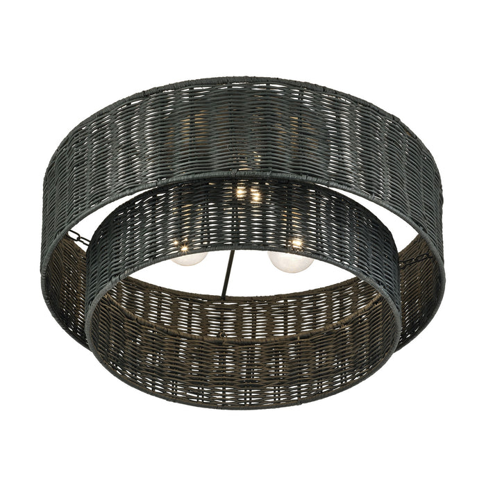 Livex Lighting - 60110-04 - Three Light Semi-Flush Mount - Weavington - Black