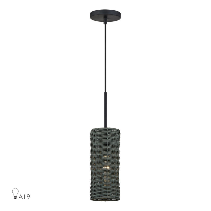 Livex Lighting - 60111-04 - One Light Mini Pendant - Weavington - Black