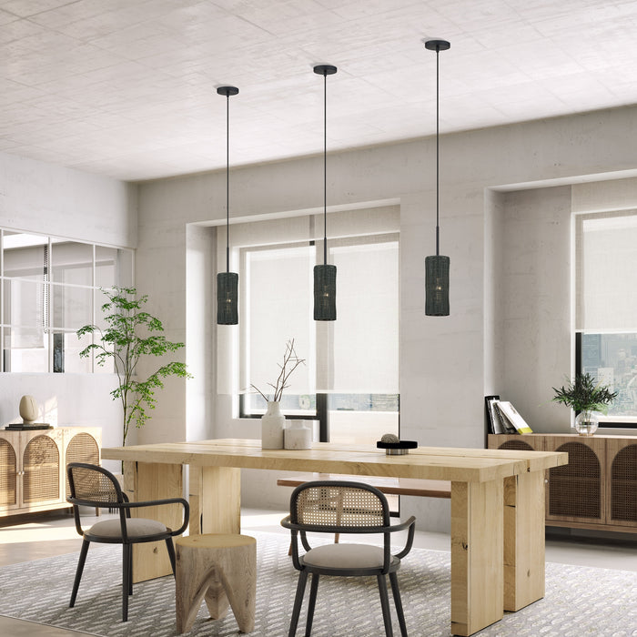 Livex Lighting - 60111-04 - One Light Mini Pendant - Weavington - Black