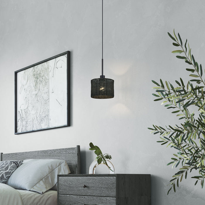 Livex Lighting - 60112-04 - One Light Mini Pendant - Weavington - Black