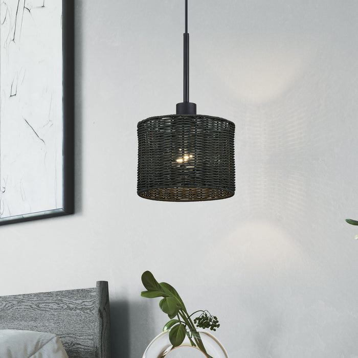 Livex Lighting - 60112-04 - One Light Mini Pendant - Weavington - Black