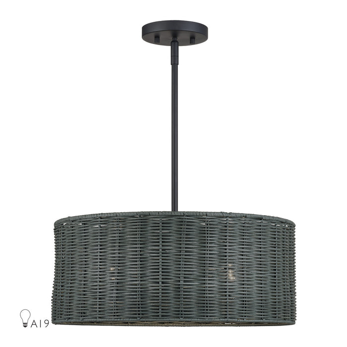 Livex Lighting - 60114-04 - Three Light Chandelier - Weavington - Black