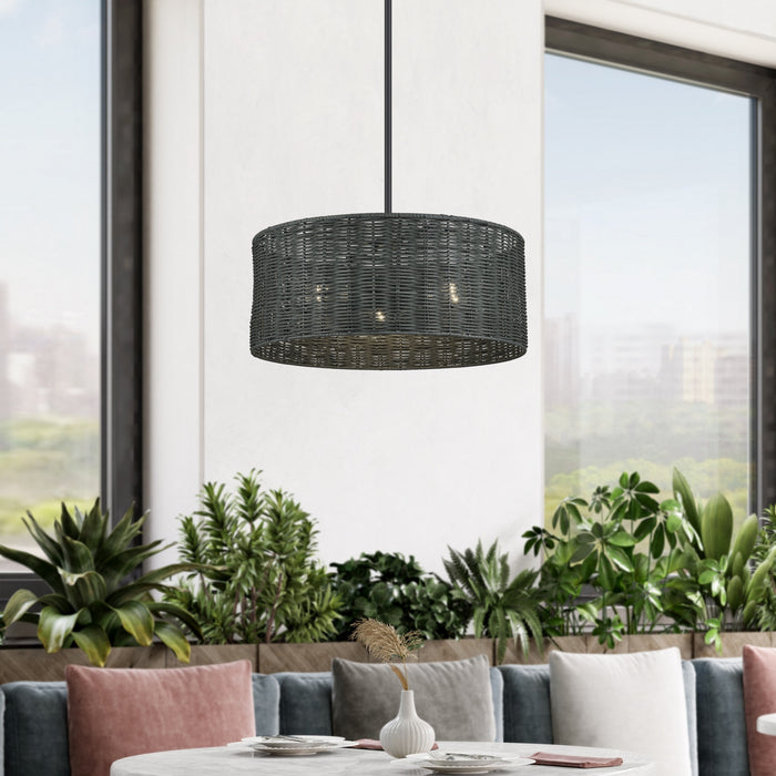 Livex Lighting - 60114-04 - Three Light Chandelier - Weavington - Black