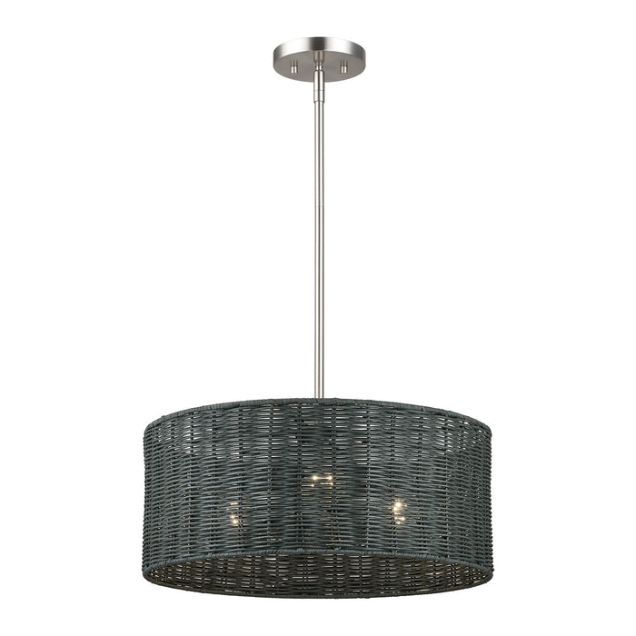 Livex Lighting - 60114-91 - Three Light Chandelier - Weavington - Brushed Nickel