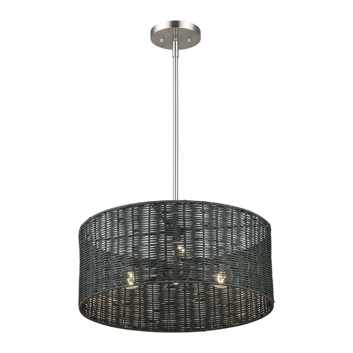Livex Lighting - 60114-91 - Three Light Chandelier - Weavington - Brushed Nickel