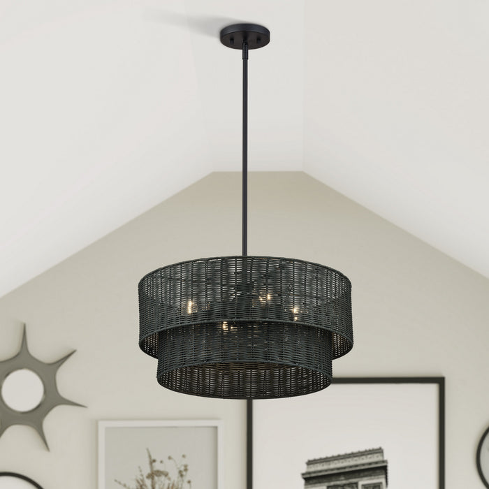 Livex Lighting - 60115-04 - Four Light Chandelier - Weavington - Black