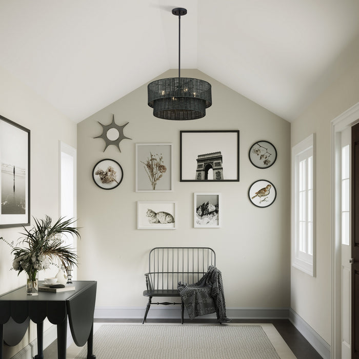 Livex Lighting - 60115-04 - Four Light Chandelier - Weavington - Black