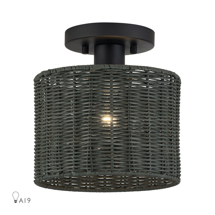 Livex Lighting - 60116-04 - One Light Semi-Flush Mount - Weavington - Black