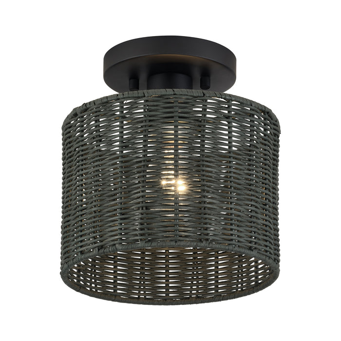 Livex Lighting - 60116-04 - One Light Semi-Flush Mount - Weavington - Black
