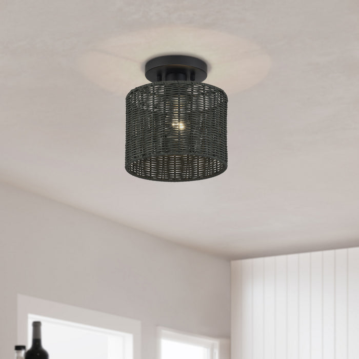 Livex Lighting - 60116-04 - One Light Semi-Flush Mount - Weavington - Black