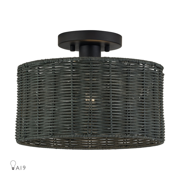 Livex Lighting - 60117-04 - One Light Semi-Flush Mount - Weavington - Black