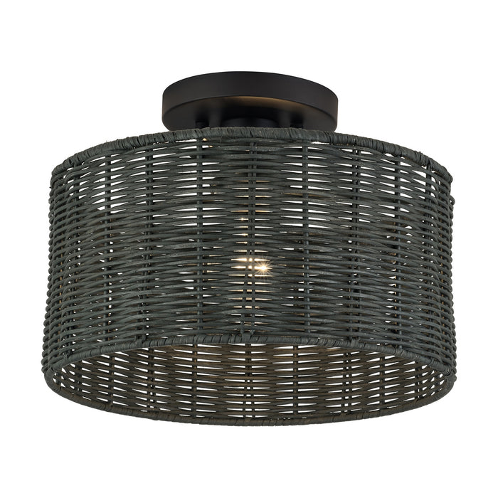 Livex Lighting - 60117-04 - One Light Semi-Flush Mount - Weavington - Black