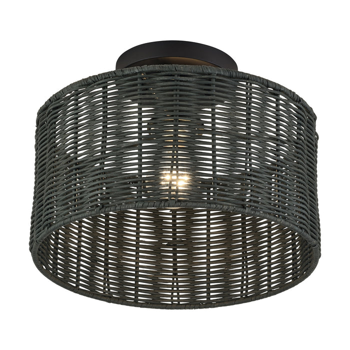 Livex Lighting - 60117-04 - One Light Semi-Flush Mount - Weavington - Black