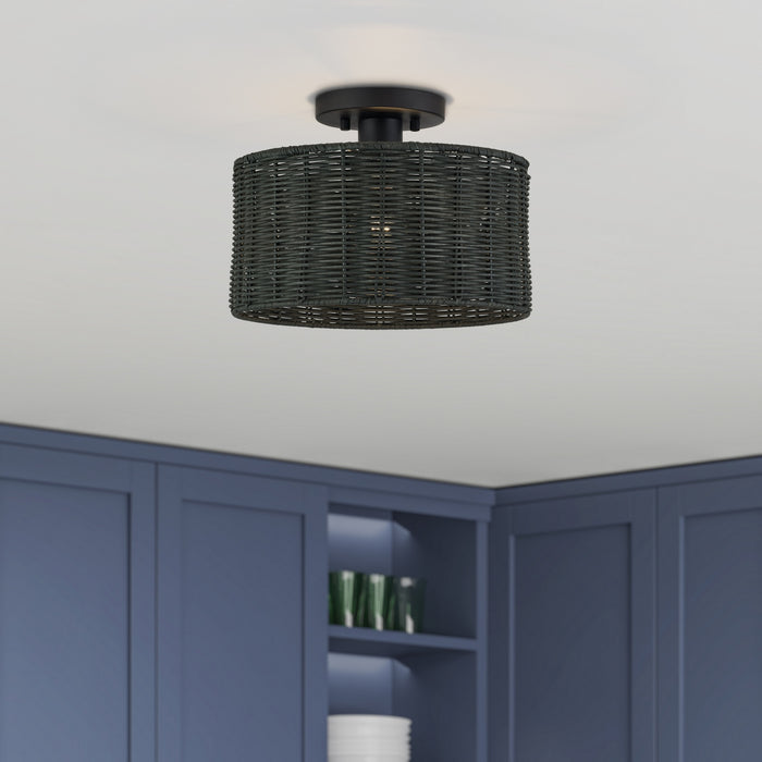 Livex Lighting - 60117-04 - One Light Semi-Flush Mount - Weavington - Black