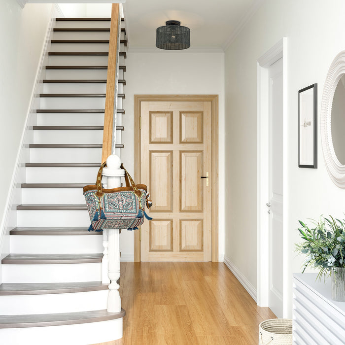 Livex Lighting - 60117-04 - One Light Semi-Flush Mount - Weavington - Black