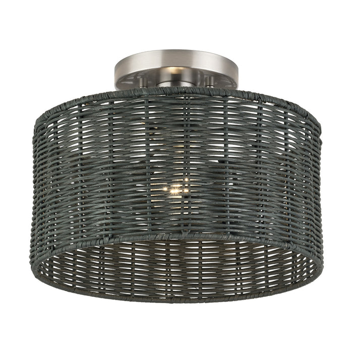 Livex Lighting - 60117-91 - One Light Semi-Flush Mount - Weavington - Brushed Nickel