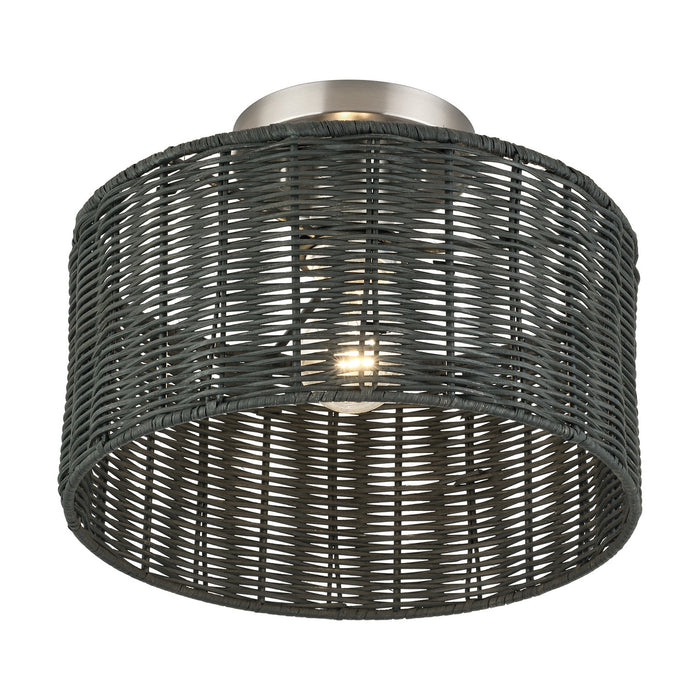 Livex Lighting - 60117-91 - One Light Semi-Flush Mount - Weavington - Brushed Nickel