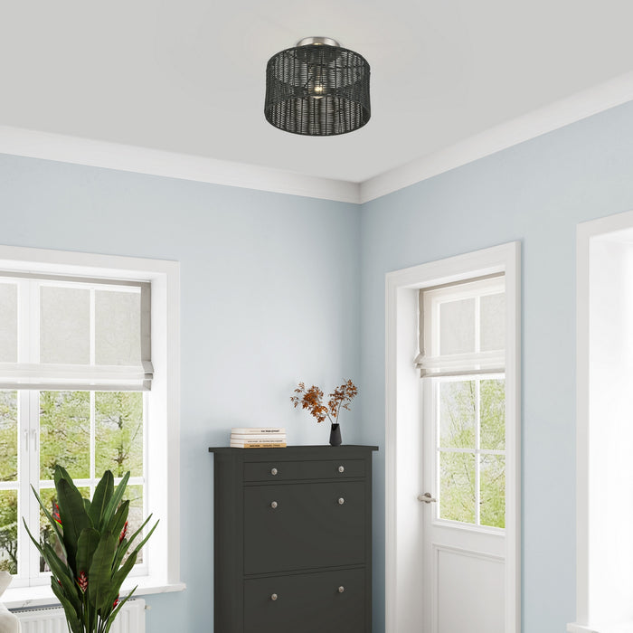 Livex Lighting - 60117-91 - One Light Semi-Flush Mount - Weavington - Brushed Nickel