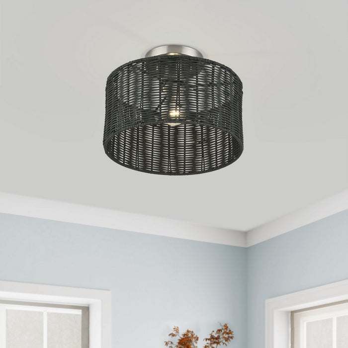 Livex Lighting - 60117-91 - One Light Semi-Flush Mount - Weavington - Brushed Nickel