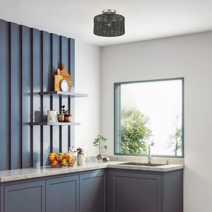 Livex Lighting - 60117-91 - One Light Semi-Flush Mount - Weavington - Brushed Nickel