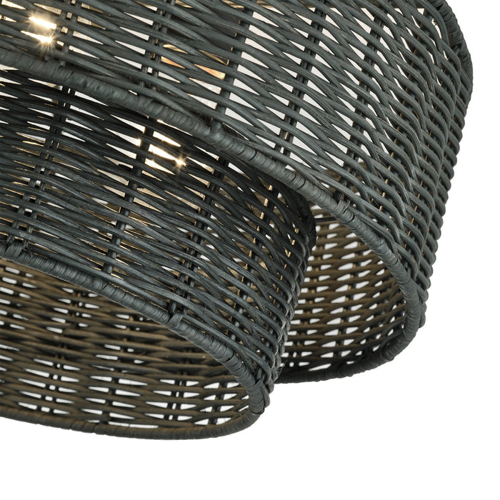 Livex Lighting - 60118-04 - Three Light Semi-Flush Mount - Weavington - Black