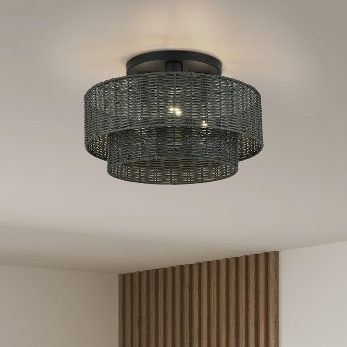 Livex Lighting - 60118-04 - Three Light Semi-Flush Mount - Weavington - Black