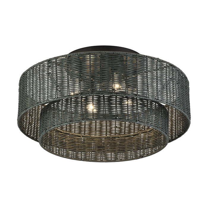 Livex Lighting - 60119-04 - Four Light Semi-Flush Mount - Weavington - Black