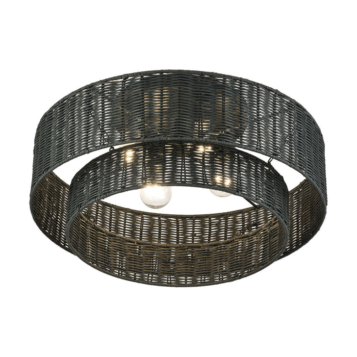 Livex Lighting - 60119-04 - Four Light Semi-Flush Mount - Weavington - Black