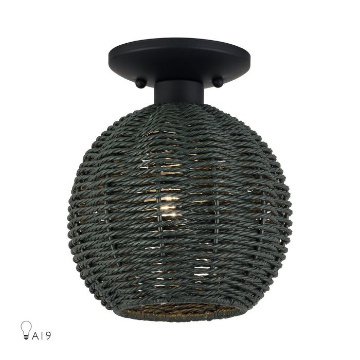 Livex Lighting - 60156-04 - One Light Semi-Flush Mount - Deluna - Black