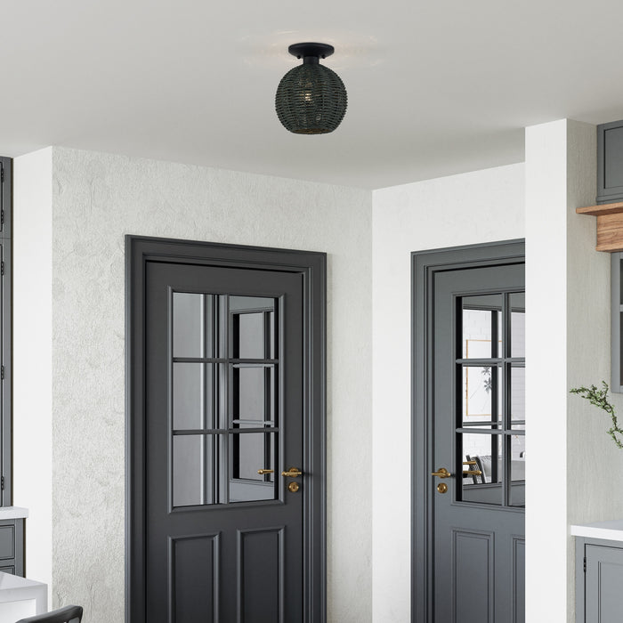 Livex Lighting - 60156-04 - One Light Semi-Flush Mount - Deluna - Black